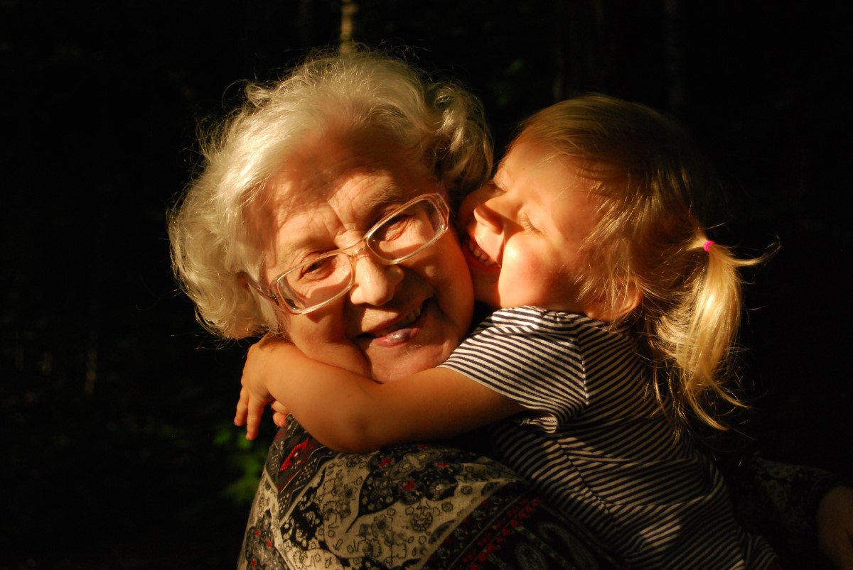 Old woman with baby