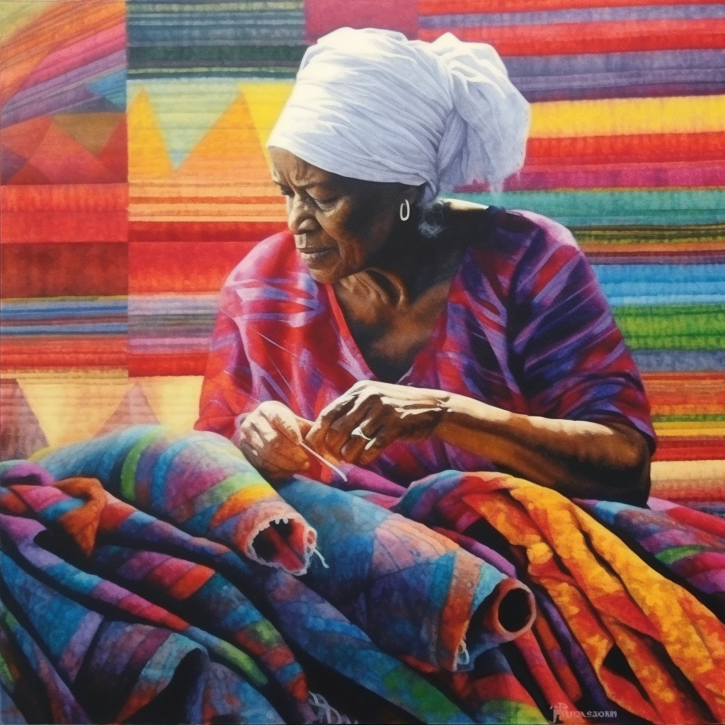 Black Woman Weaving